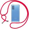 Phone Case - Samsung - M52 5G - Flexible - Transparent - Anti-scratch with Red Lanyard