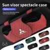 Universal Car Sunglasses Storage Box Sun Visor Glasses Case For Mitsubishi Outlander Lancer Eclipse Mirage Xpander Attrage