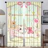 Розовые шторы в виде кота, тюль для детской комнаты, затемняющие шторы для спальни, шторы для домашнего интерьера, 2 шт., перегородка для гостиной, кухни