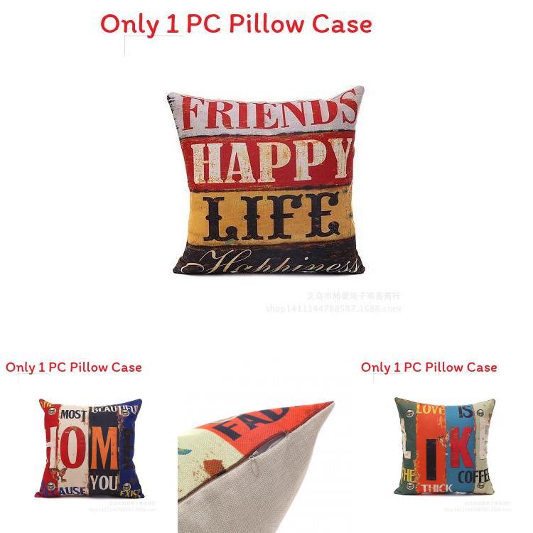 Премиальная наволочка квадратная хлопковая с принтом ретро-букв меланж для вневременной элегантности