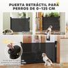 Retractable Dog Gate 0 140 Cm Safety Barrier With Lock Switch For Doors And Stairs Black