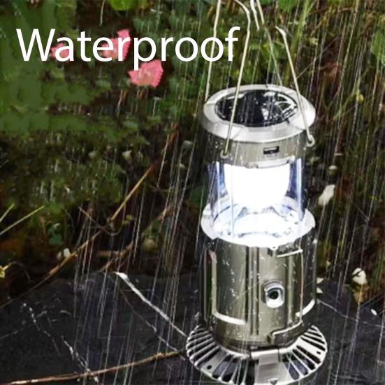 Солнечный кемпинговый фонарь с вентилятором Сверхяркий Высокий световой поток Компактный