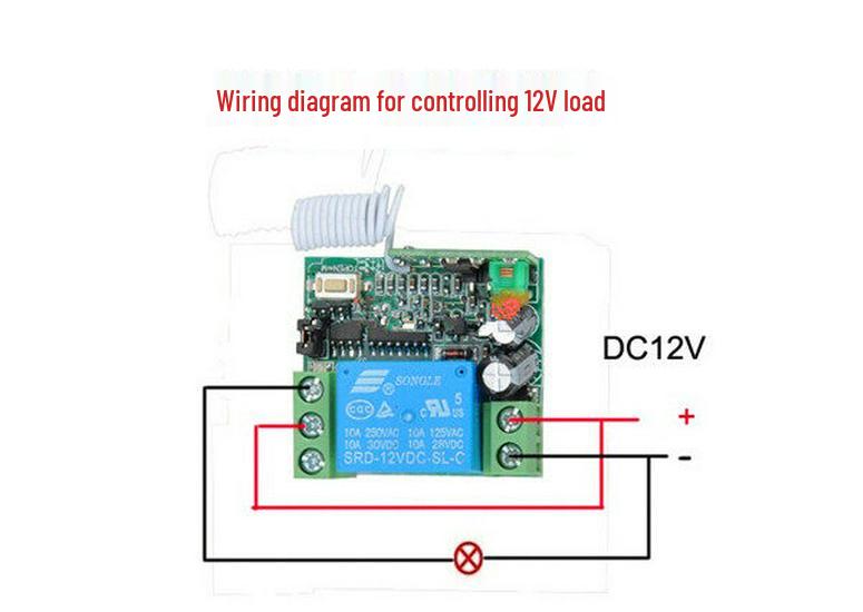 DC12V Single-Channel Remote Switch with Metal Chili Single Button Controller