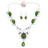Emerald Quartz Gemstone Ethnic Jewelry Necklace Set 16-18''