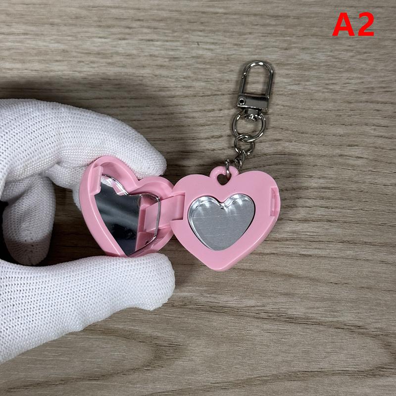 Розовый Голубой Белый Любовь Зеркало Брелок Коробка для хранения Сделай сам Пластиковая Пустая Коробка Мини Портативный Брелок Подарок Вечеринка