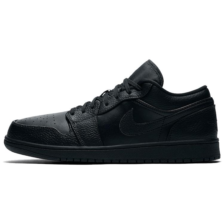 Air Jordan 1 Low 'Triple Black' (унисекс) Черные / Черные / Черные Винтажные Баскетбольные Кроссовки 553558 091