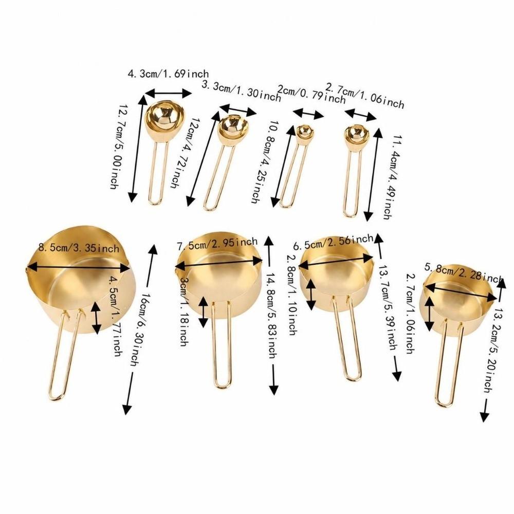 Stainless Steel Measuring Spoons Set Rose Gold Gold Baking Measuring Set Dry Ingredients