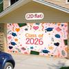 2D Class of 2026 Grad Banner, Cute Pink Background with Stars