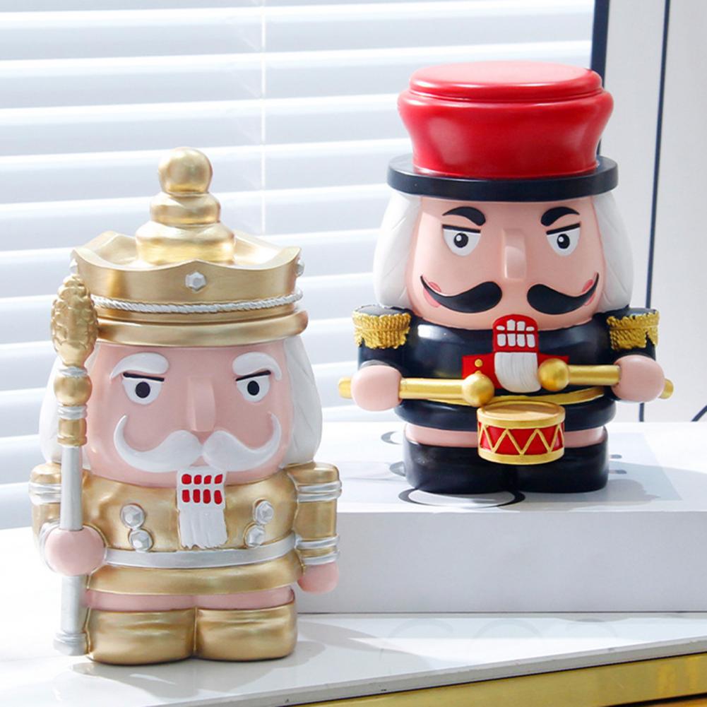 Nutcracker Soldier Money Box Resin Nutcracker Soldier Coin Bank for Saving Seasonal Cheer Multifunctional for Holiday for Kids