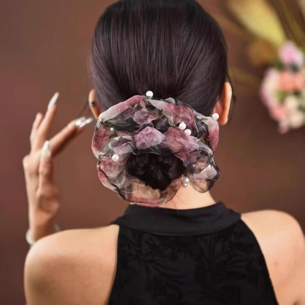 Элегантная сетчатая резинка для волос со сверкающими стразами, высококлассный роскошный аксессуар для волос для женщин, стиль 2025