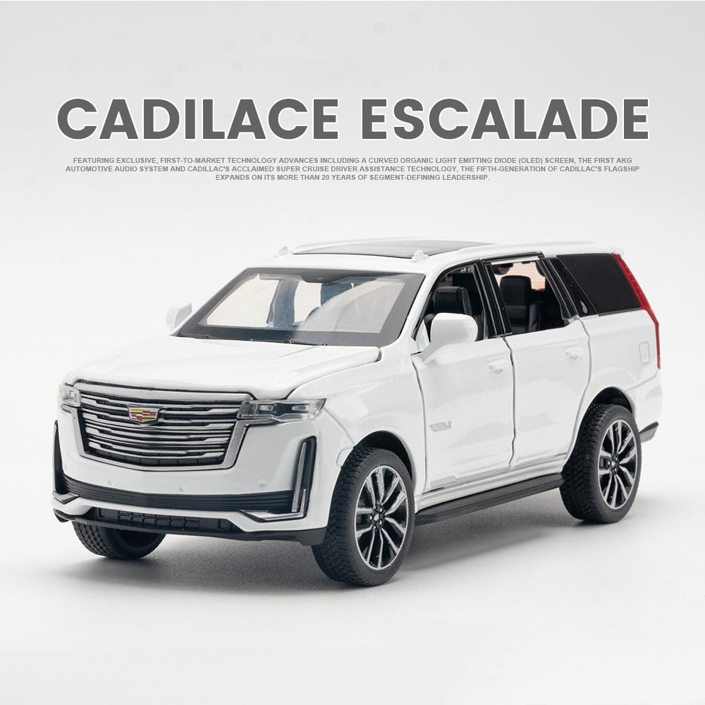 1/32 масштаб Cadillac Escalade SUV, литая под давлением цинкового сплава, модель игрушечного автомобиля, имитация внедорожника со звуком и светом