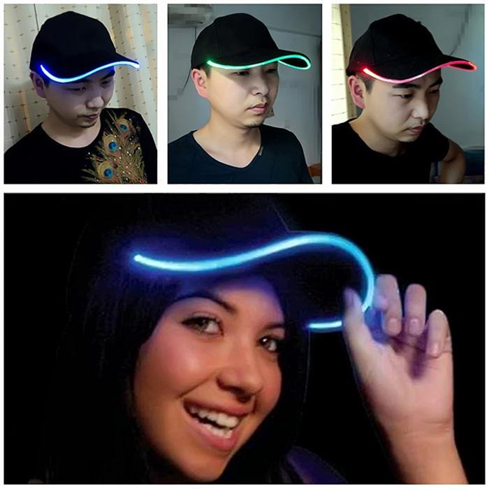 Trendy Unisex Luminous Cap Punk Style Snapback Fashion LED Light Baseball Hat Bright Tourism Headwear