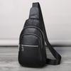 Genuine Leather Single-shoulder Chest Bag, Cowhide Crossbody Bag, Trendy and Fashionable Men's Front Crossbody Bag