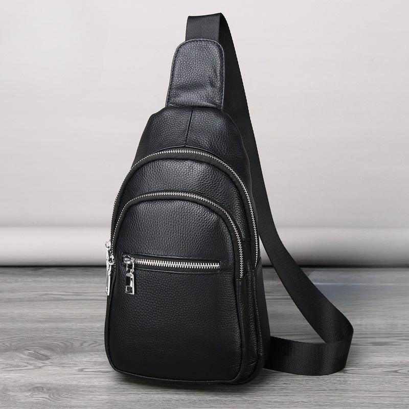 Сумка-слинг из натуральной кожи, сумка кроссбоди из коровьей кожи, трендовая и модная мужская нагрудная сумка кроссбоди