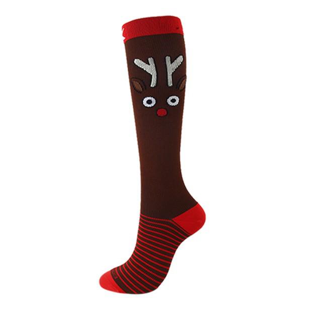 HYSAIXIA Compression Socks Funny Pattern Animals Sheep Monkey Music Cat Men Women Pressure Stockings Knee High Run Sport Socks