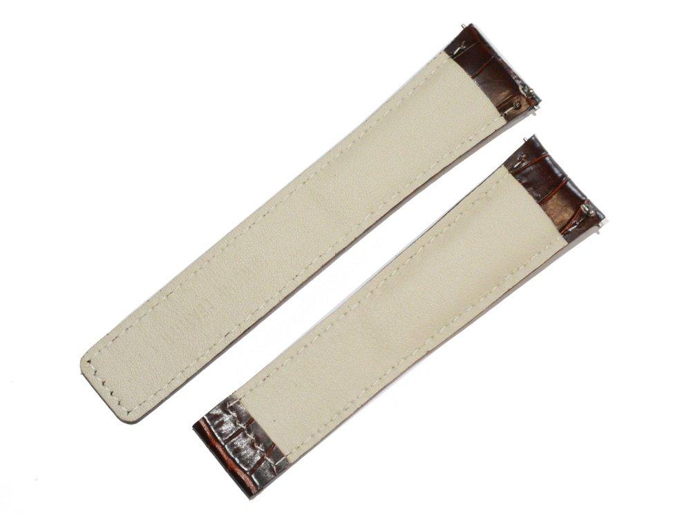 Детали часов King Watch, совместимые с Tag Heuer для пряжки D, внешний ремень с тиснением под крокодила, темно-коричневый, глянцевый [импортный оригинал] 22/18 мм