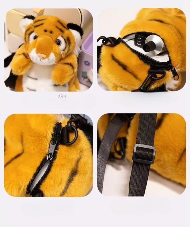 Мягкая плюшевая сумка-рюкзак в виде красной панды, леопарда, тигра, коалы, плюшевая игрушка, кошелек для телефона и монет, сумки, подарок для девочки, сумка-мессенджер
