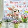 Cartoon Easter Bunny Egg Window Sticker Static Sticker Double-sided Visible Glass Sticker Window Decoration Sticker