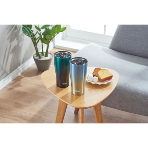 Thermos Vacuum Insulated Tumbler, 600ml, Blue Gradient, Dishwasher Safe, Thermos Flask Design, Keeps Drinks Hot or Cold, JDE-602LTD BL-G