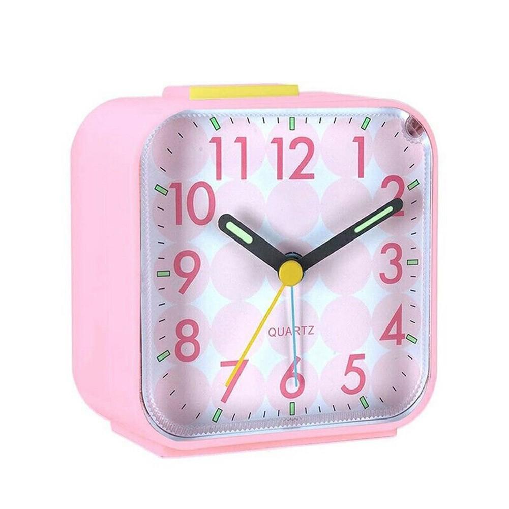 Кварцевый будильник с ночником без тиканья, бесшумные маленькие прикроватные часы