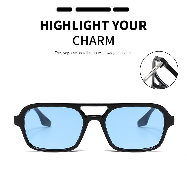 4pcs Fashion Small Frame Square Sunglasses Woman Luxury Colorful Design Fashion Sun Glasses Female Vintage Leopard Blue Oculos