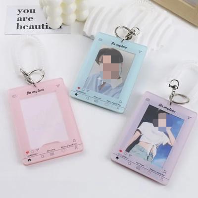 Шикарный корейский держатель для фотокарт Kpop Simplicity Macaroon Color Student ID Card Cover Case с кольцом для ключей Fashion Photocard Protector
