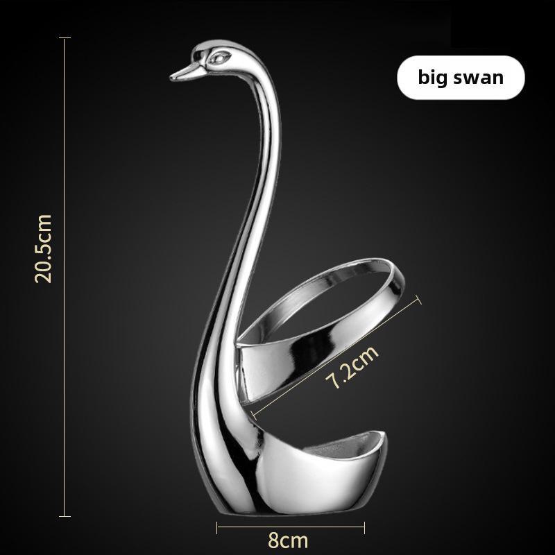 Вилка для фруктов и десертов с основанием Swan из нержавеющей стали 304 и кофейной ложкой