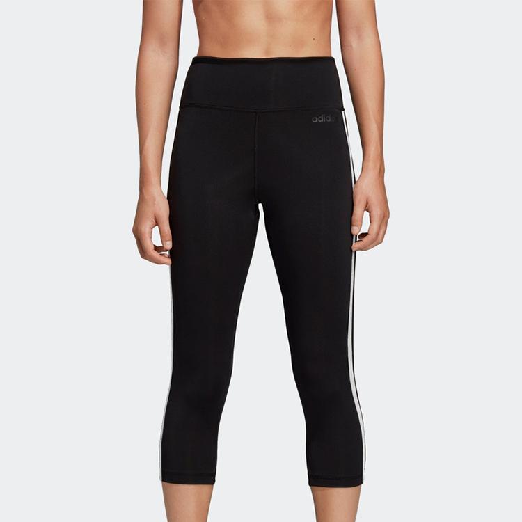 Adidas W D2M 3S 34 Tig Training Sports Knitted Tight Брюки женские низ черный DU2043