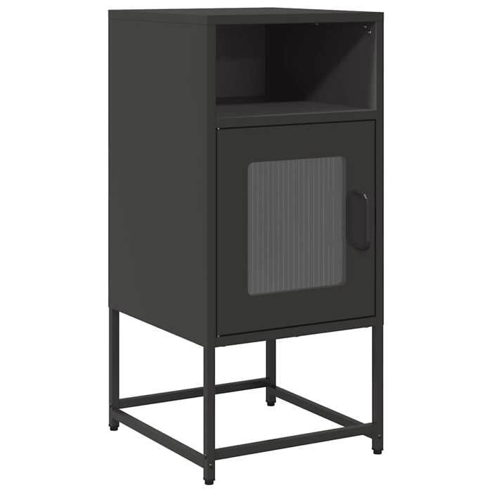 VidaXL Table de chevet noir 36x39x78 cm acier laminé à froid, table d'appoint, armoire de lit, table d'appoint pour chambre, 853410