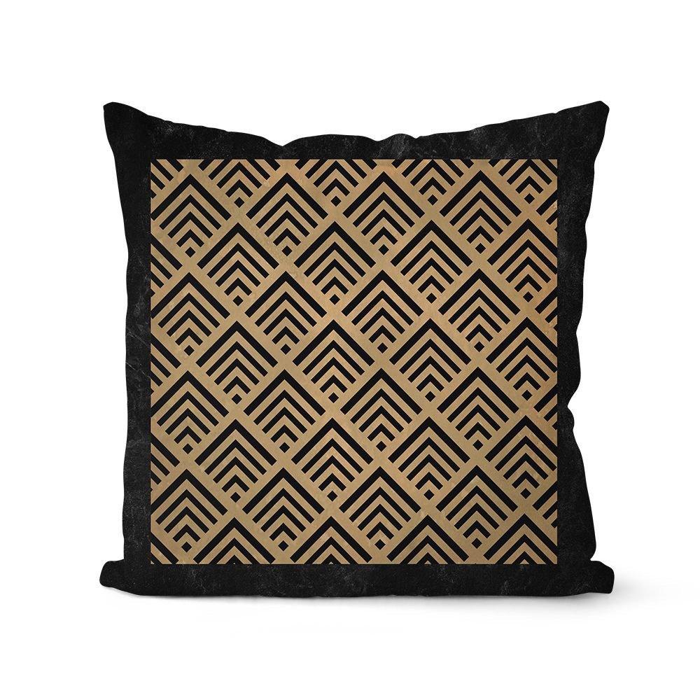 American Retro Maillard Style Pillowcase Living Room Sofa Bedroom Backrest Cushion Abstract Short Velvet Pillowcase