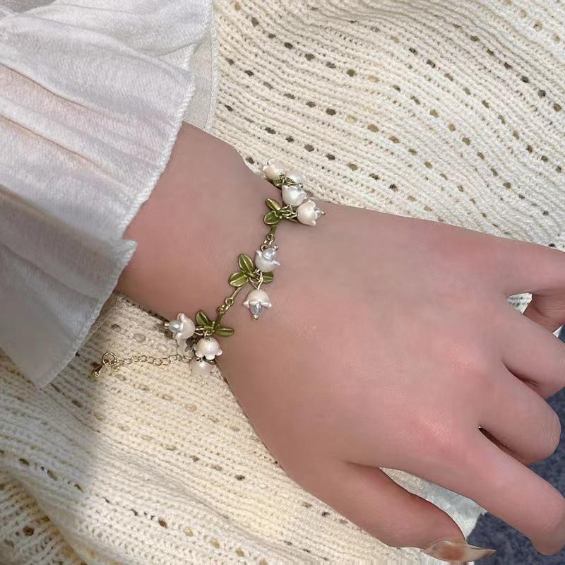 Винтажный французский дизайн Mori Lily Of The Valley жемчужный браслет ювелирные изделия ручной работы браслет серии Forest для женщин ювелирные изделия