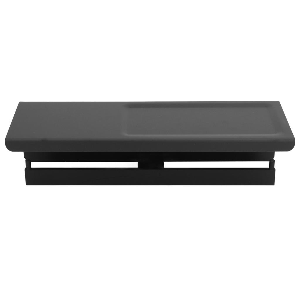 Wall Mount Toilet Paper Holder 2 Use Hotel Bathroom Tissue Waterproof with Storage Shelf Black