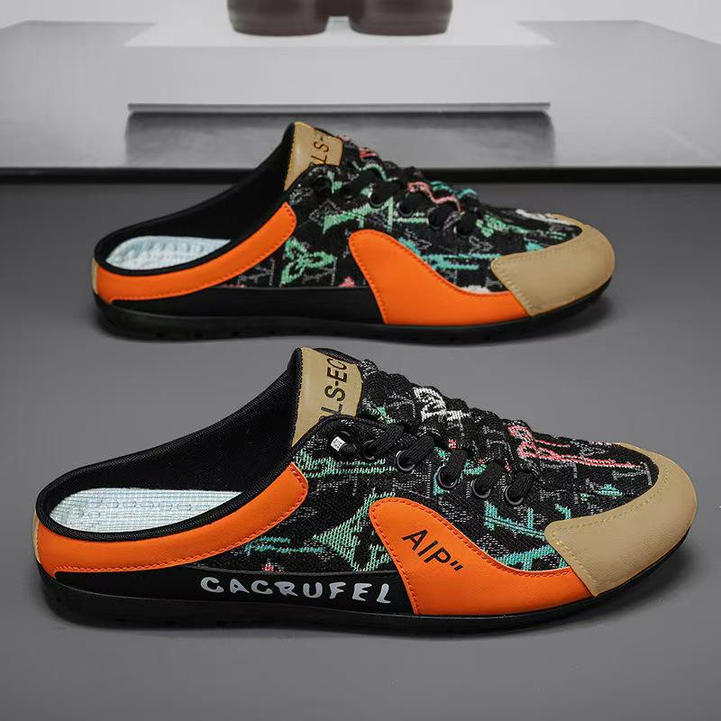 Летняя полузакрытая мужская обувь новая дышащая без задника обувь Форреста Гампа уличная обувь для ленивых мужчин