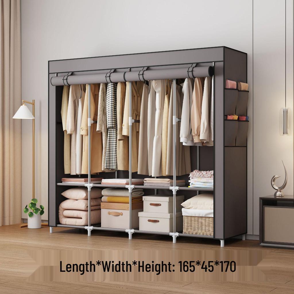 Многослойный нетканый тканевый шкаф с пылезащитным чехлом и каркасом из железных труб