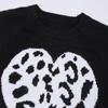 Женский осенне-зимний трикотажный свитер с круглым вырезом и леопардовым принтом Love Sweater