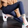 Autumn Winter Women Thicken Stretch Skinny Jeans Fashion Button High Waist Black Warm Jeans Lady Vintage Blue Denim Pencil Pants