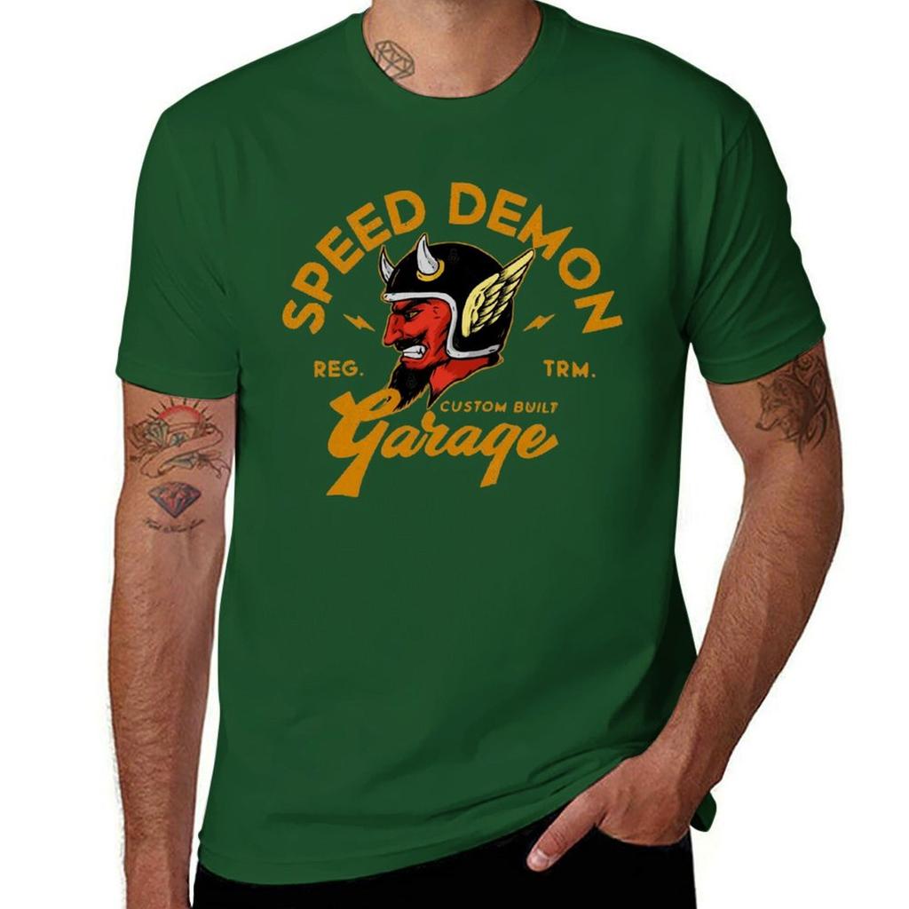 T-shirt speed demon garage для мальчиков белые корейская мода мужские футболки комплект