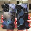 Чехол для телефона с сотовой текстурой из закаленного стекла для Samsung Galaxy S10 S20 Plus S21 FE S22 S23 S24 FE S25 Ultra, черный, твердый