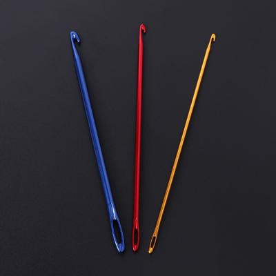 Афганский алюминиевый крючок, вязальная игла, инструмент для ручного вязания с резьбовым отверстием