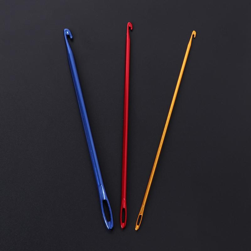 Афганский алюминиевый крючок, вязальная игла, инструмент для ручного вязания с резьбовым отверстием