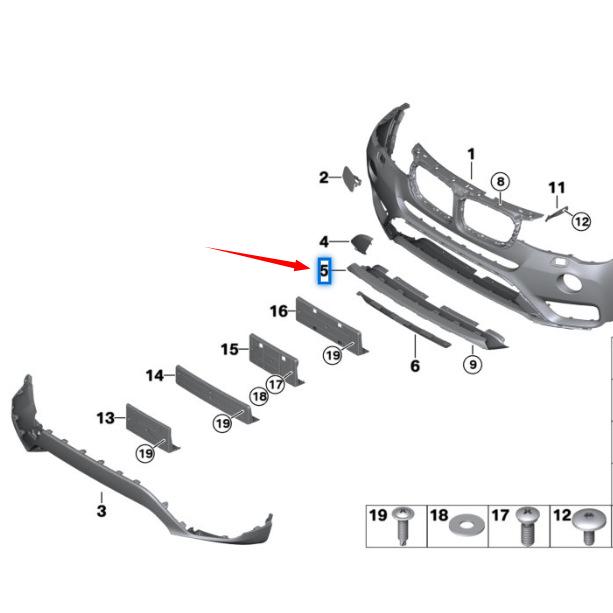 BMW X3 F25 Накладка переднего бампера нижняя 51117413496