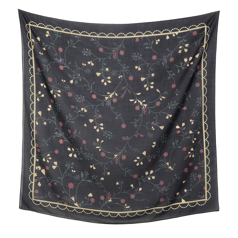 Autumn and Winter Hot-selling New Floral Printing Large-size Square Scarf Women's Popular Malay Women's Headscarf