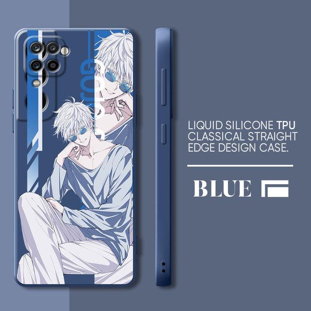 Luxury Case For Samsung Galaxy A21s A71 A50 A01 A31 A03s A11 A02 A51 A70 M02s Anime Jujutsu Kaisen Tpu Square Liquid Cover