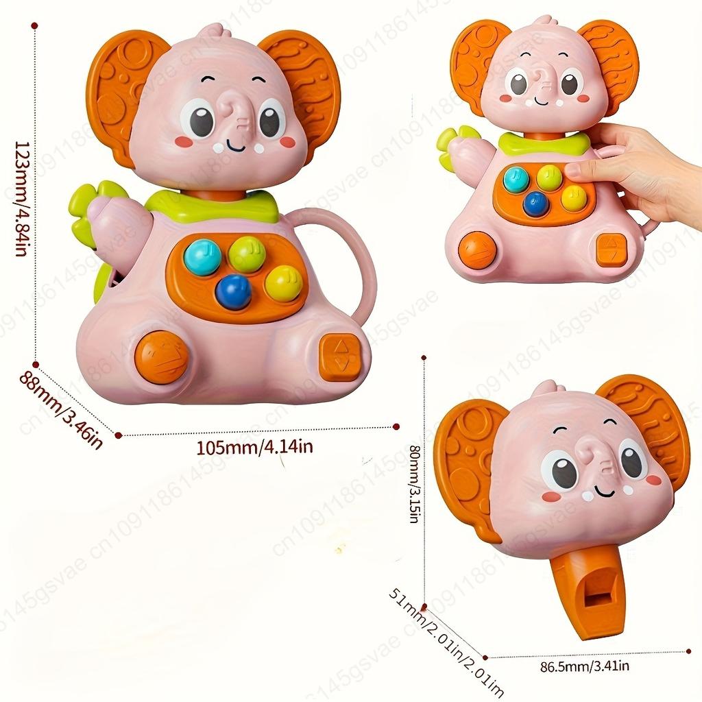 Elephant Handheld Rattle Bell - Vibrating Grabbing Toy, Design for Easy Grip, Ideal Early Development Toy for Babies