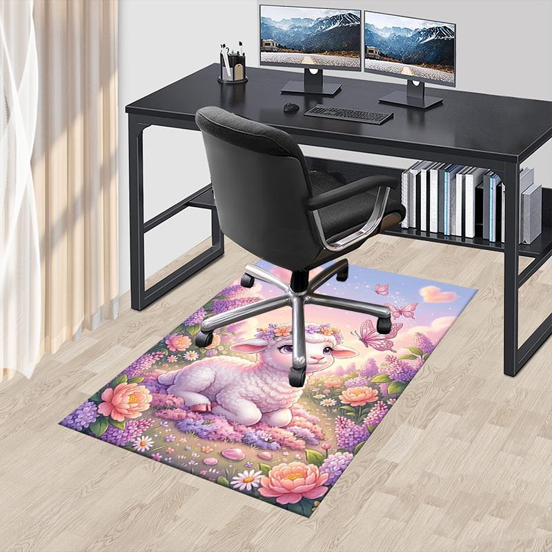 1PC Lamb Flowers Extra Large Non-Slip Floor carpet, Office, family, bedroom, Studio - Large Area RugJ0367