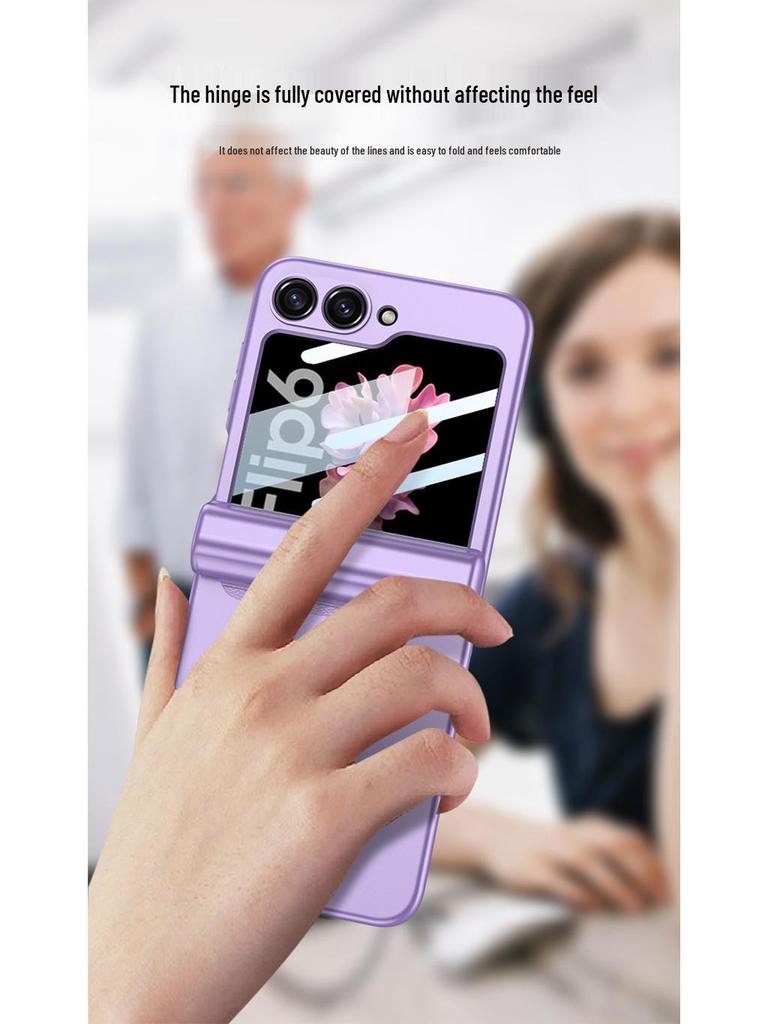 Магнитный чехол-пенал для Samsung Z Flip6: Стильный держатель со складной защитой экрана и прочным жестким корпусом
