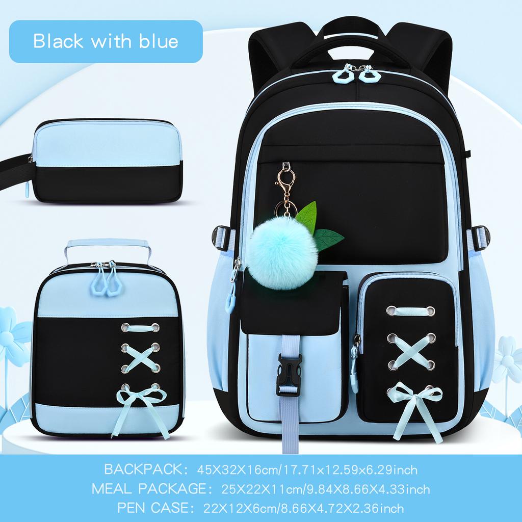 3-Piece Backpack Set Large Capacity Laptop Backpack Casual Travel Backpacks for Men Women