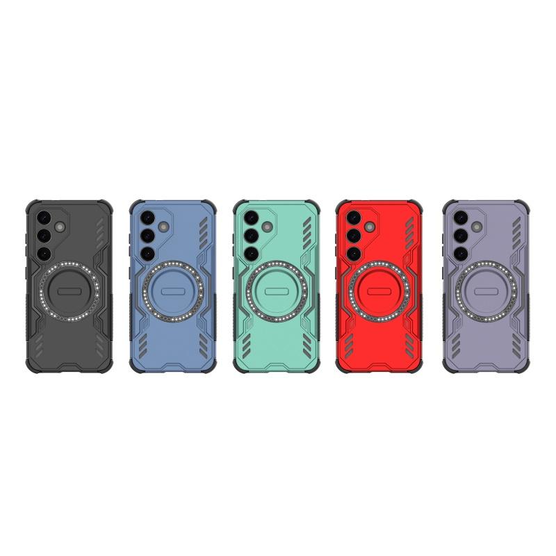 Магнитный Роскошный Бронированный Противоударный Чехол для Samsung S25 Capas Роскошный Цвет Твердый Противоударный Круглый Магнитный Samsung Galaxy S25