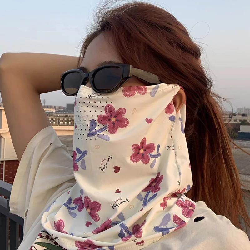Sun Protective Scarf Neck Eye Full Protection Mask Women Breathable Facemask For Outdoors Cycling
