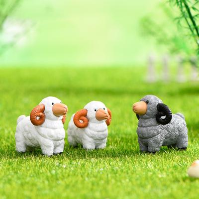 Фигурка животного, милое мини-милое выражение, сделай сам, литье под давлением, настольное животное, овца, орнамент, принадлежности для кукольного домика